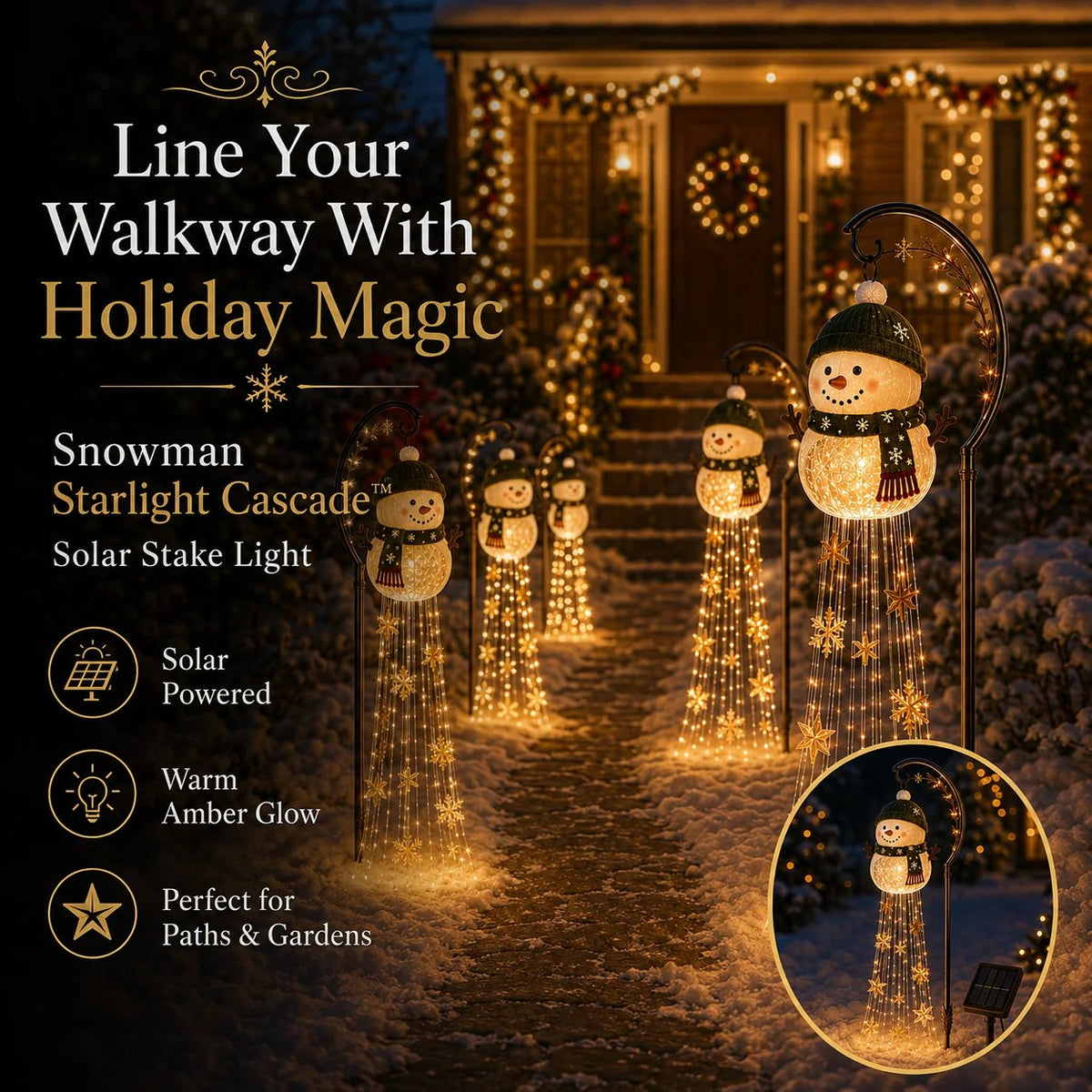 🔥Buy 2 Get 20% OFF🔥☃️ Snowman Sparkle Solar Garden Light