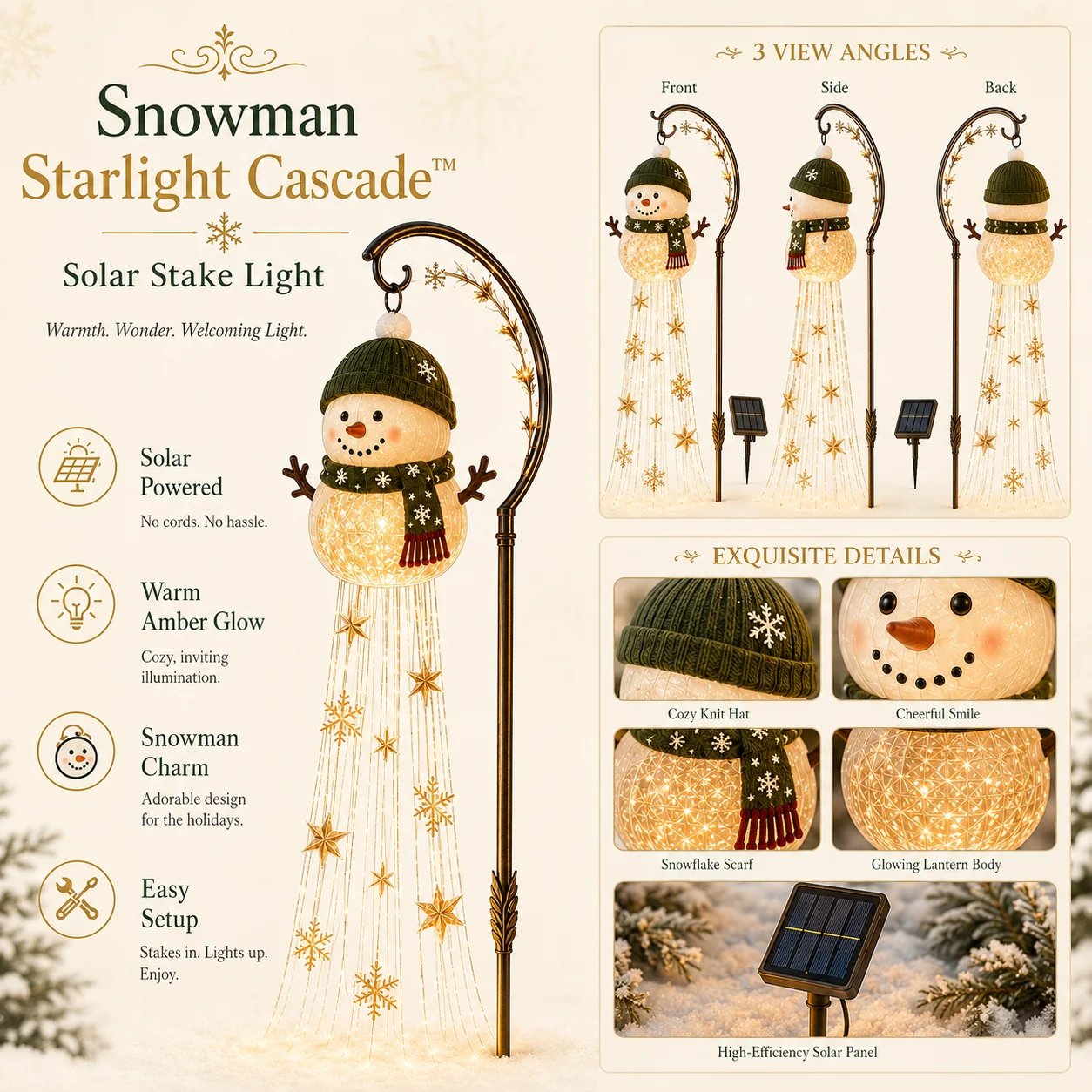 🔥Buy 2 Get 20% OFF🔥☃️ Snowman Sparkle Solar Garden Light